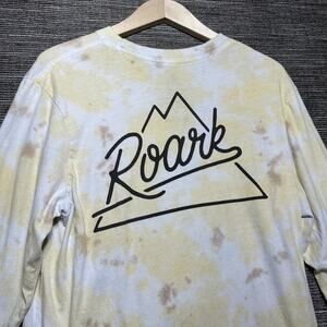 Roark Shirt Men's Medium Yellow Long Sleeve Tie Dye Peaking